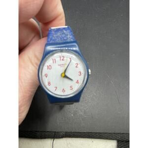 Vintage Swiss Matelot Blue Silicone Strap Women's Watch 26mm LN149 White Dial